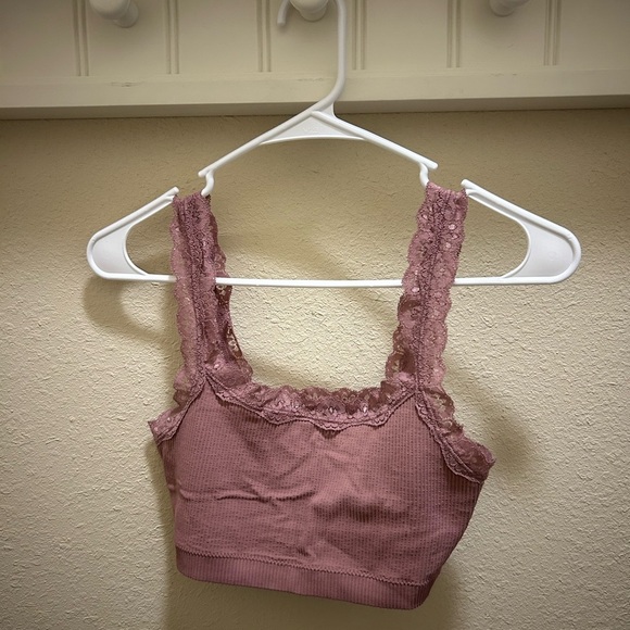 Garage Mauve Lace Trim Bandeau - Picture 1 of 3